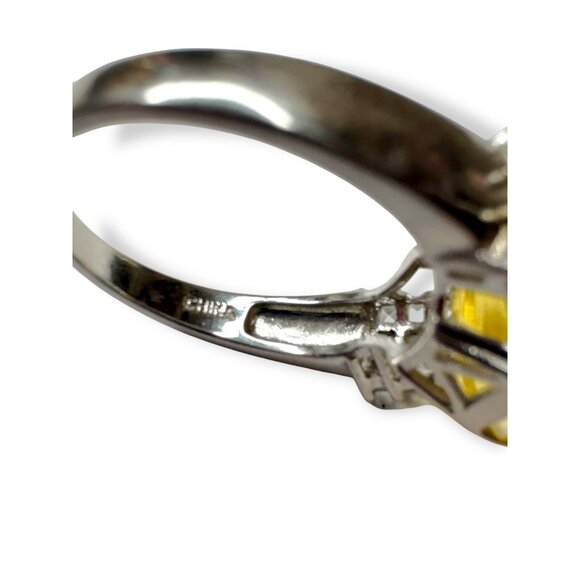 Sterling Silver Ring With Citrine & White Spinel Size 10.5 - Picture 7 of 8